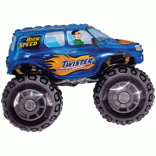 Blue High Speed Monster Truck Supershape Balloon